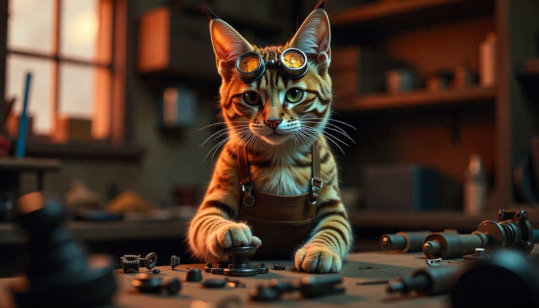 cat drinking a coffee